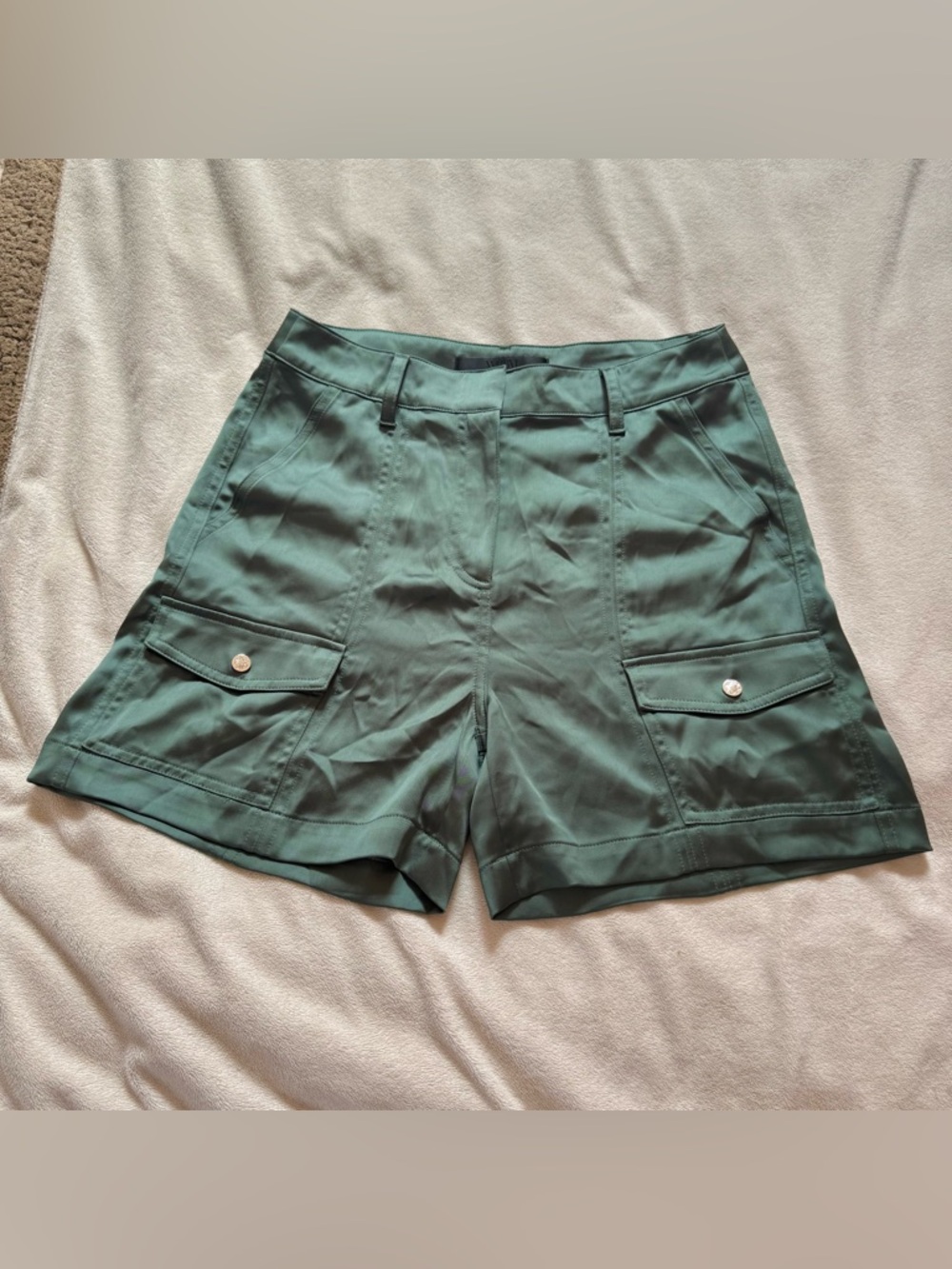 White House Black Market Silky Green Shorts 2